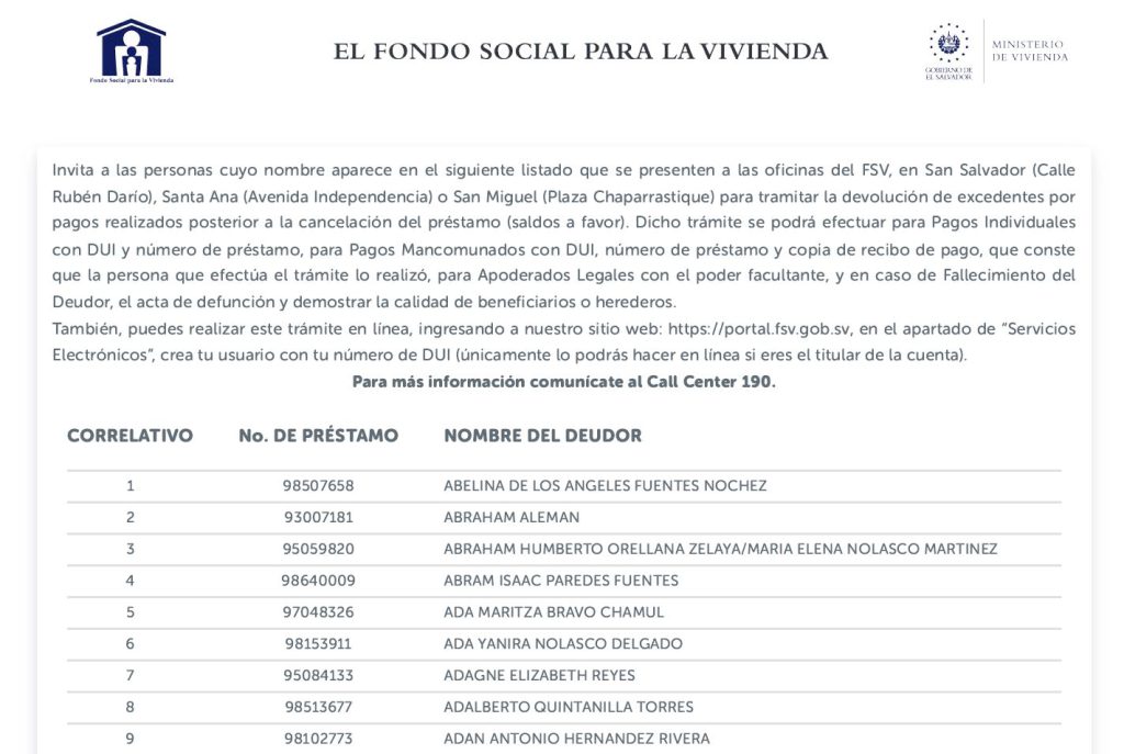 Imagen con información de excedentes de pagos a noviembre 2024