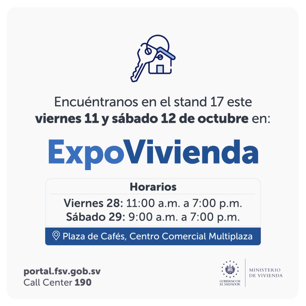 Imagen con horarios de atención para expovivienda octubre 2024