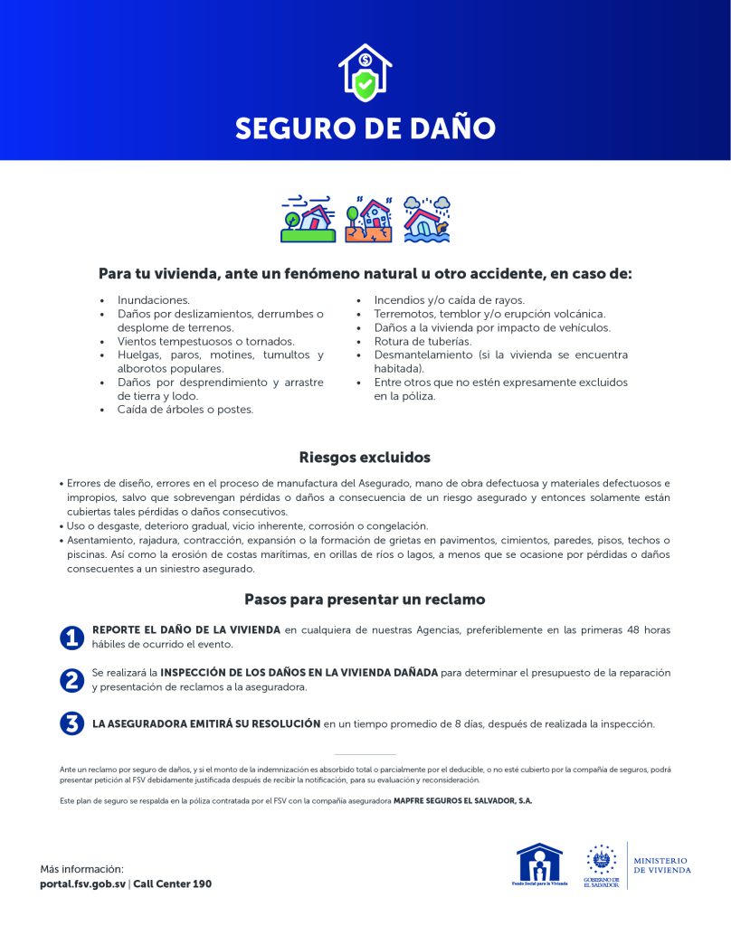 Imagen con información de seguro de daño