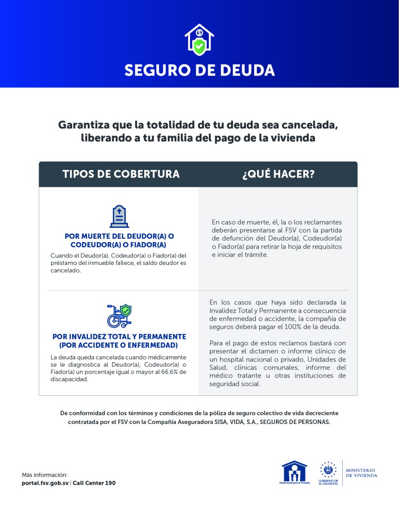 Imagen con información de seguro de deuda