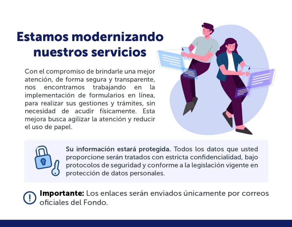 Imagen con información sobre la digitalización de formularios del FSV